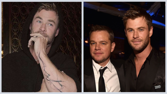 Matt Damon Receives Comfort from Chris Hemsworth During New Tattoo Session